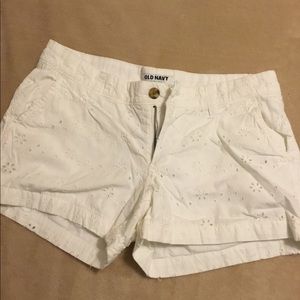 Old Navy White shorts with lace overlay